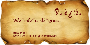 Vörös Ágnes névjegykártya