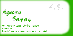 agnes voros business card