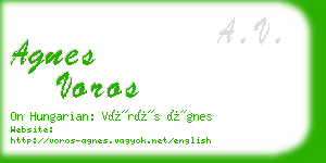agnes voros business card